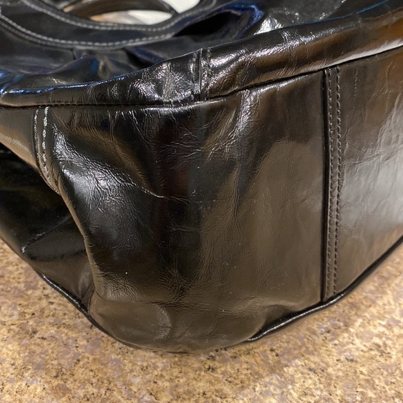 Coach Ergo Patent Leather Black Kisslock Leather Shoulder Bag Purse 12520 - Picture 5 of 17